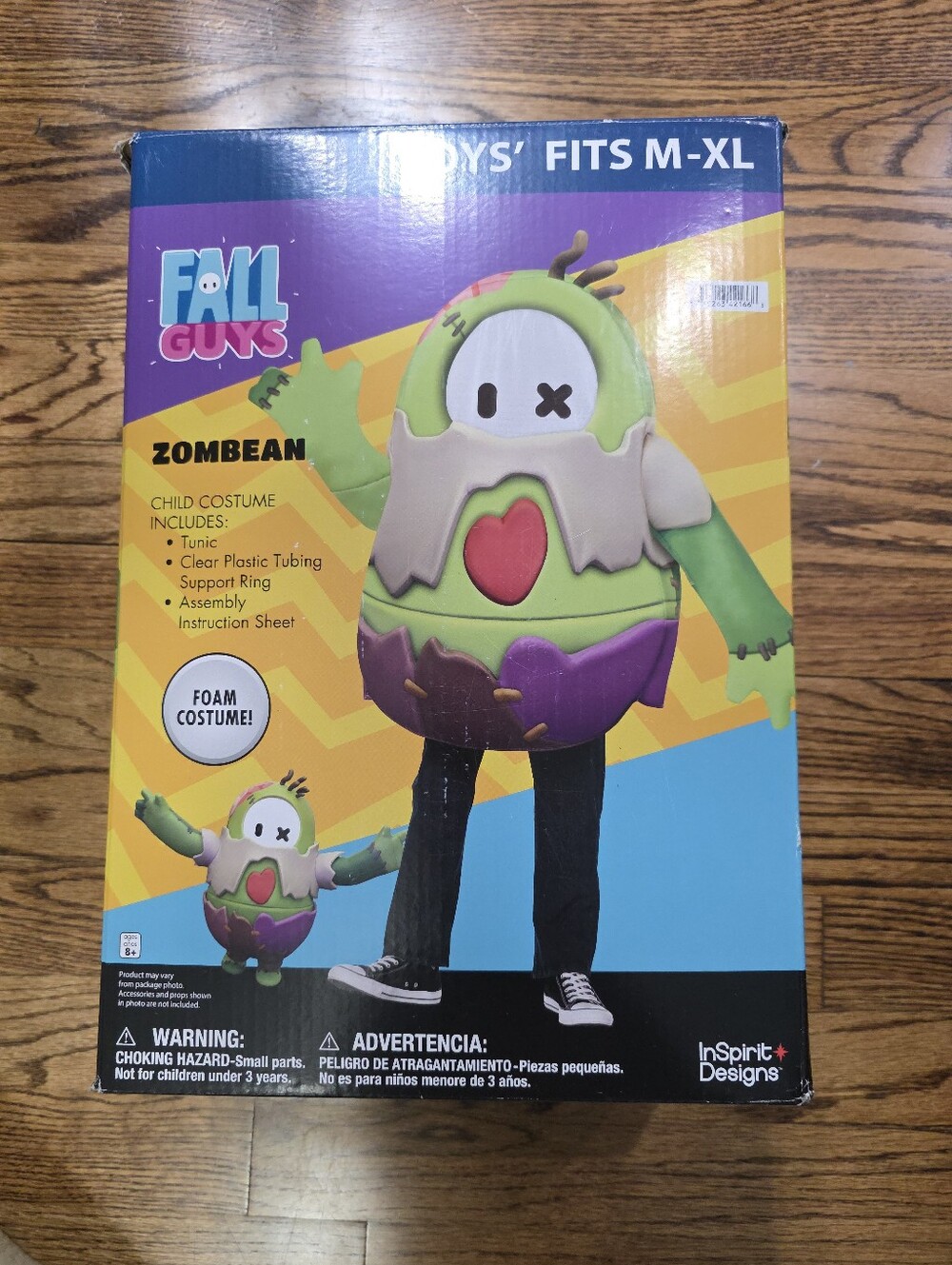 Fall Guys Zombean Foam Halloween Costume for Kids by InSpirit Designs. Fits M-XL